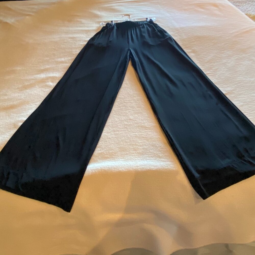 Max Mara black wide-leg pants, size small